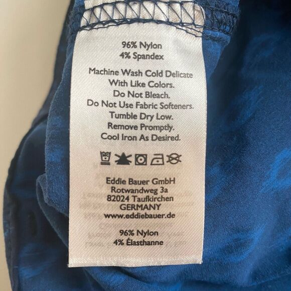 Eddie Bauer Travex Guide Pro Mens Shorts Size 38 Blue Pattern Outdoor 9” Hike - Picture 10 of 13